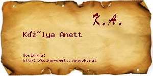 Kólya Anett névjegykártya